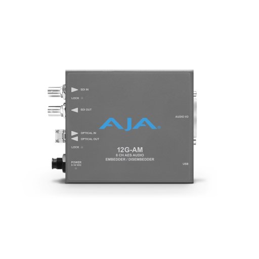 AJA 12G-AM-R 12G-SDI 8-Channel AES Embedder/Disembedder with LC Fiber Rx SFP