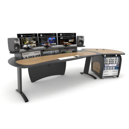 AKA Design ProEdit (D) Desk with Worktop & 12u Rack