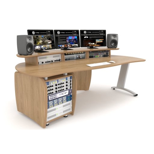 AKA Design ProLite (B) Desk with 12u Rack (Left)
