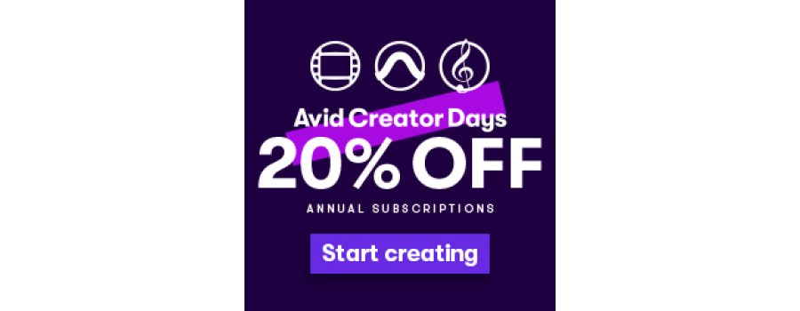 Avid 20% off Creative Days Promo